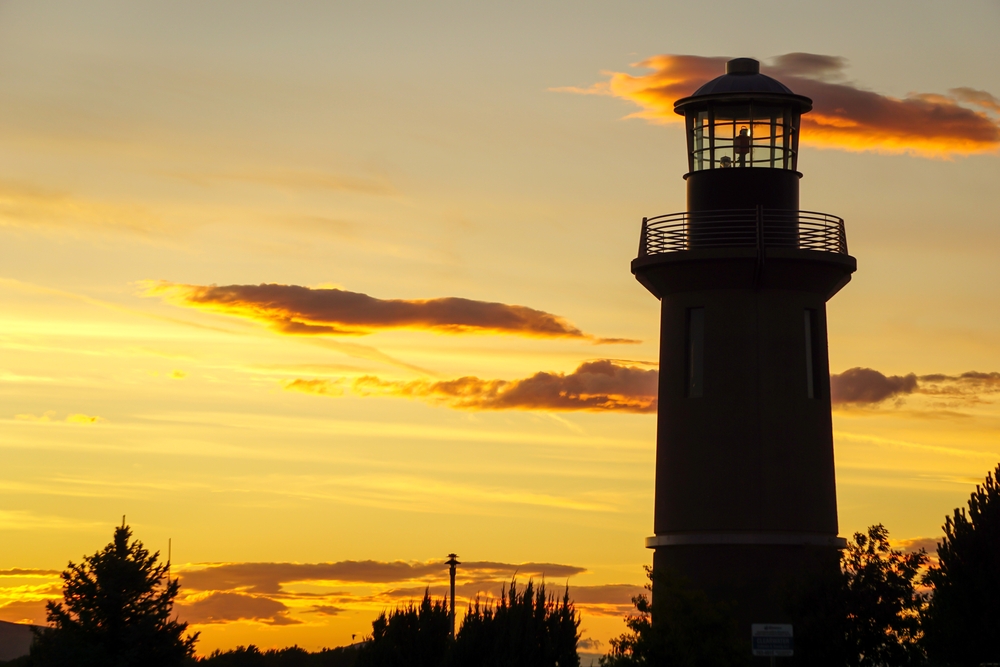 Kennewick lighthouse at sunset, Southeast Washington